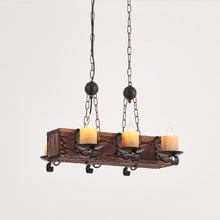 Philip Pine Wood 6 Light Pendant